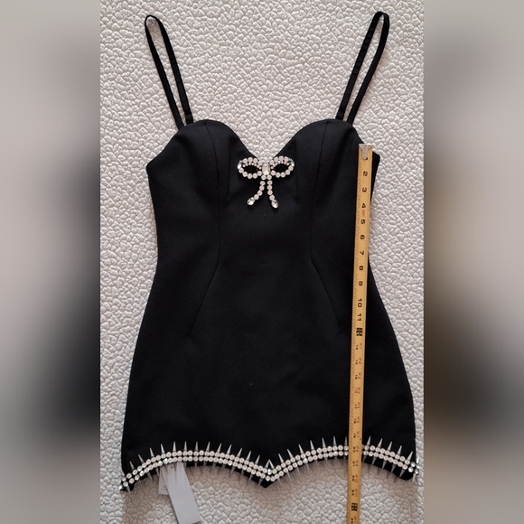 AREA Crystal Embellished Spike Sleeveless Mini Dress In Black US 10 Org $1,495 - Picture 14 of 16